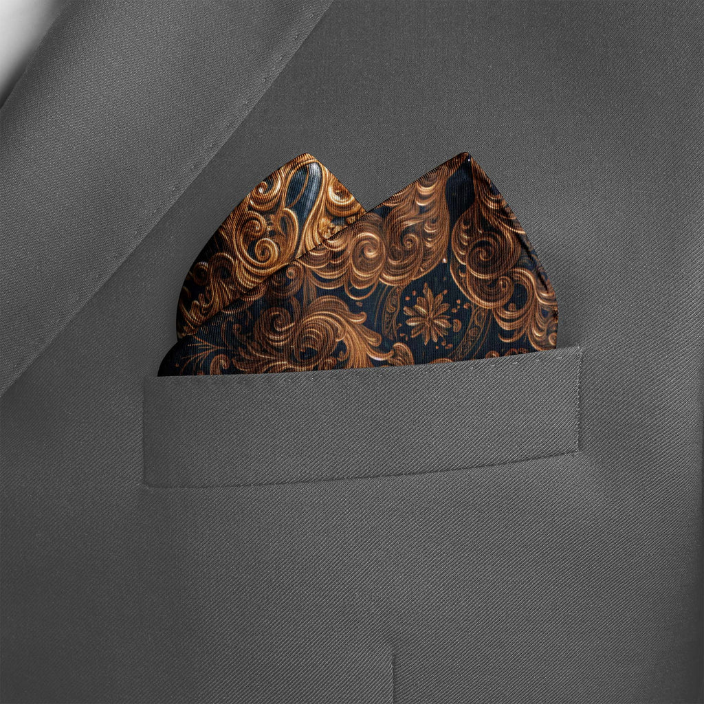 NOIR VERSAILLES SILK POCKET SQUARE