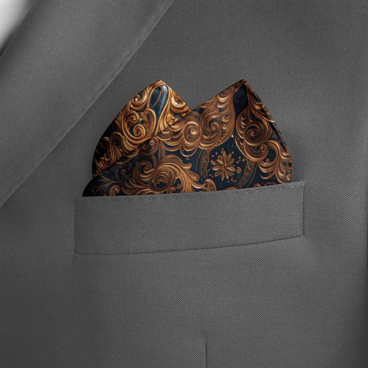 NOIR VERSAILLES SILK POCKET SQUARE