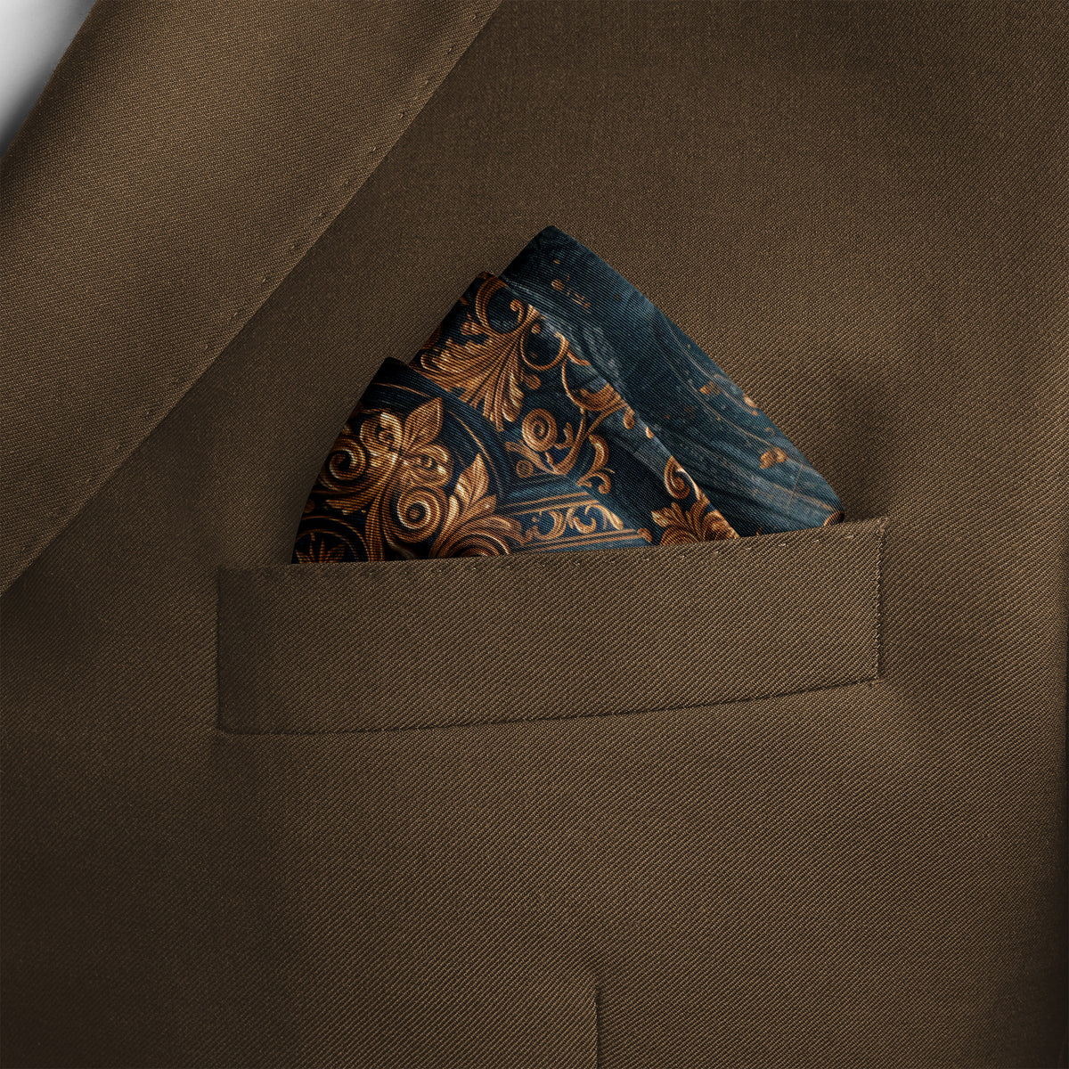 NOIR VERSAILLES SILK POCKET SQUARE