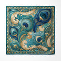 OPAL PEACOCK SILK POCKET SQUARE