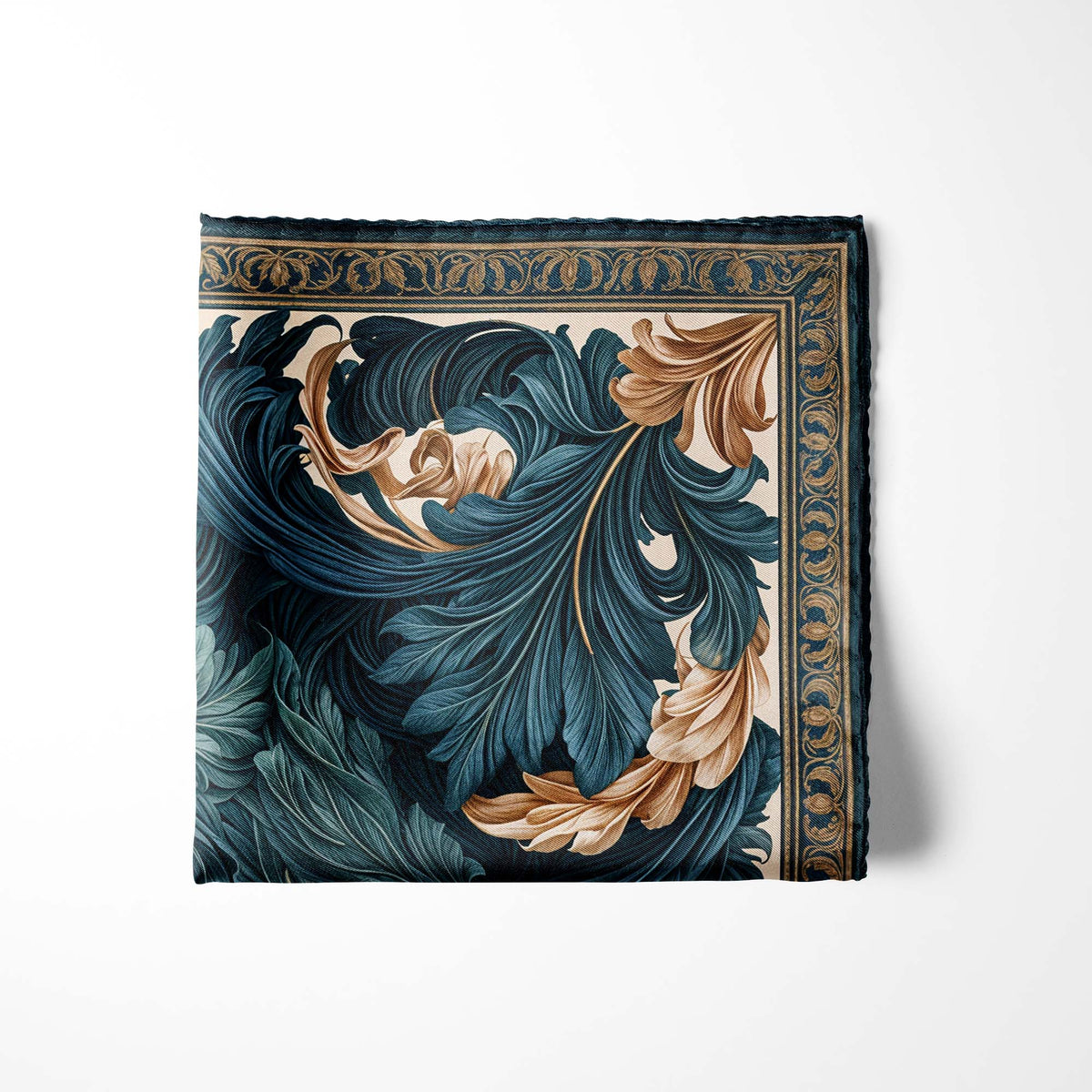 OPULENT LEAVES SILK POCKET SQUARE