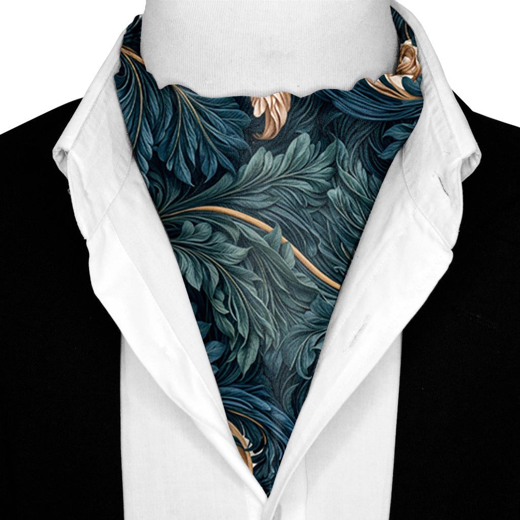 OPULENT LEAVES SILK ASCOT – PREMIUM COLLECTION