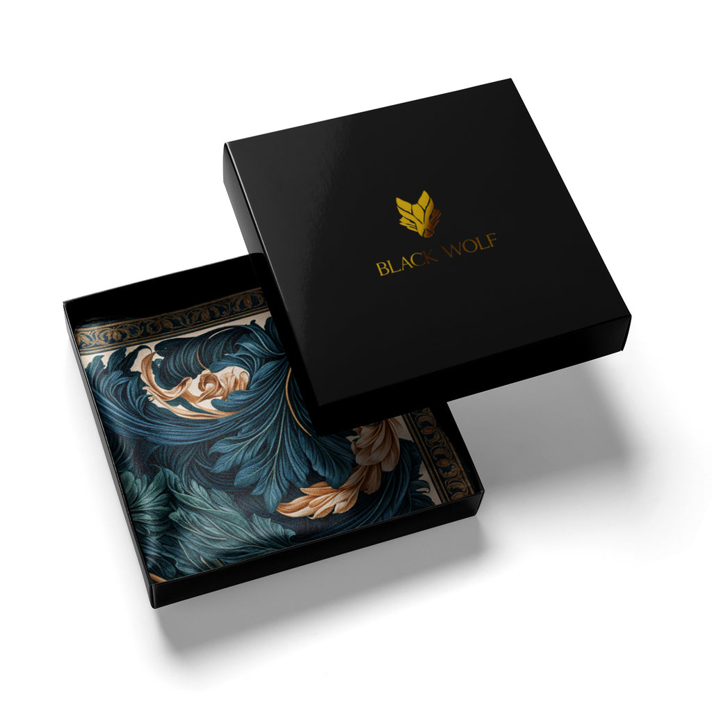 OPULENT LEAVES SILK POCKET SQUARE