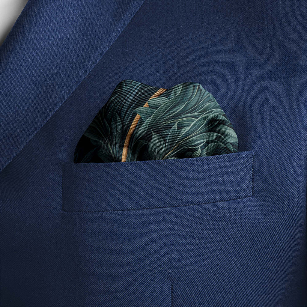 OPULENT LEAVES SILK POCKET SQUARE