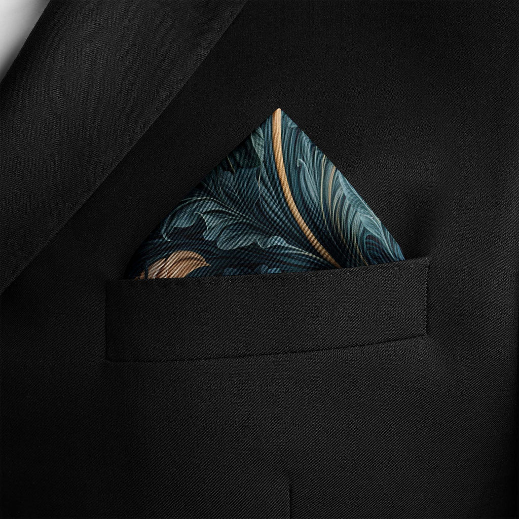 OPULENT LEAVES SILK POCKET SQUARE