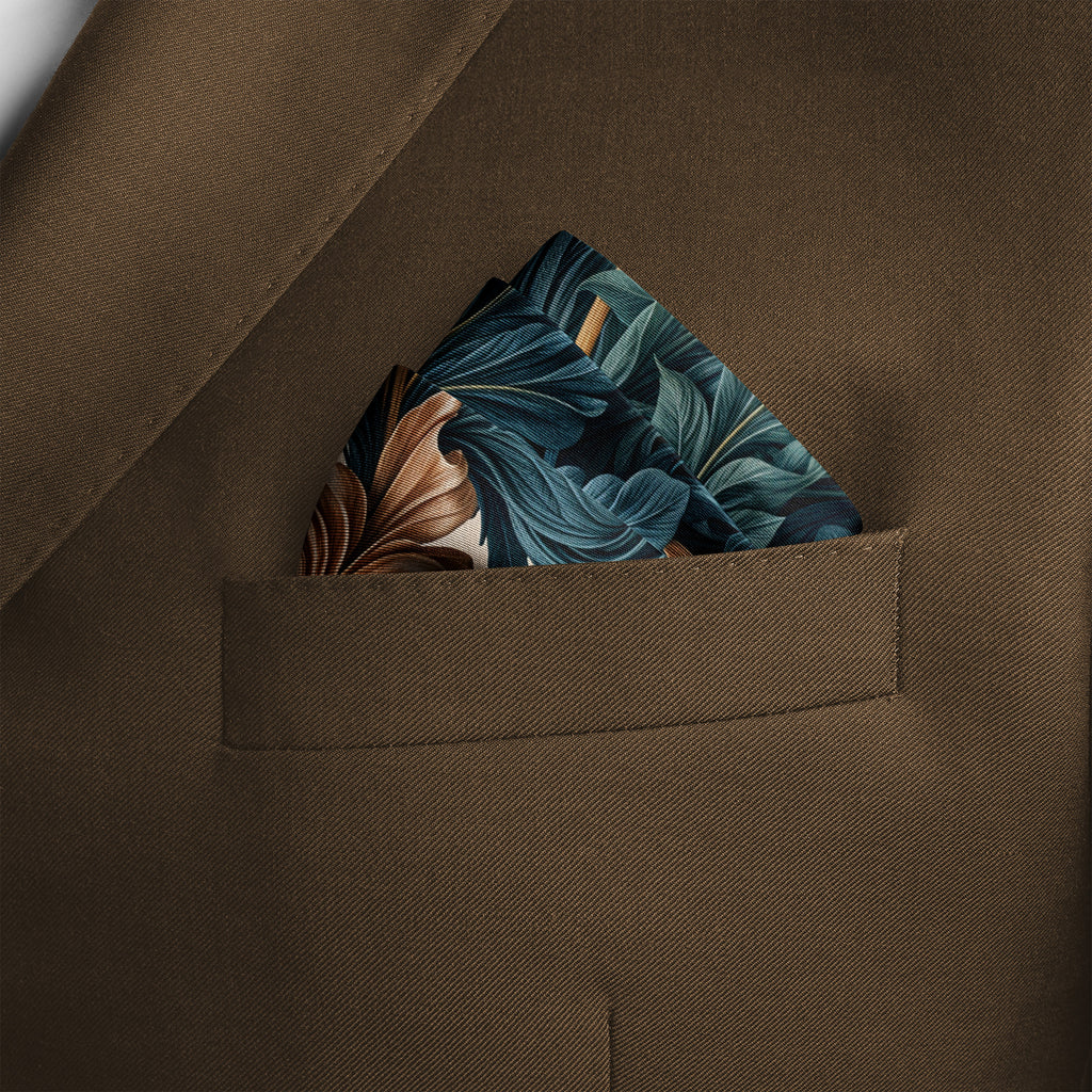 OPULENT LEAVES SILK POCKET SQUARE