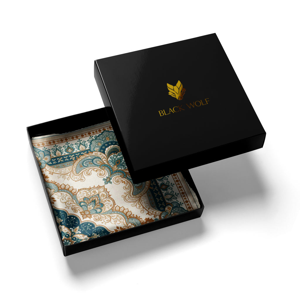 PERSIAN PAISLEY SILK POCKET SQUARE