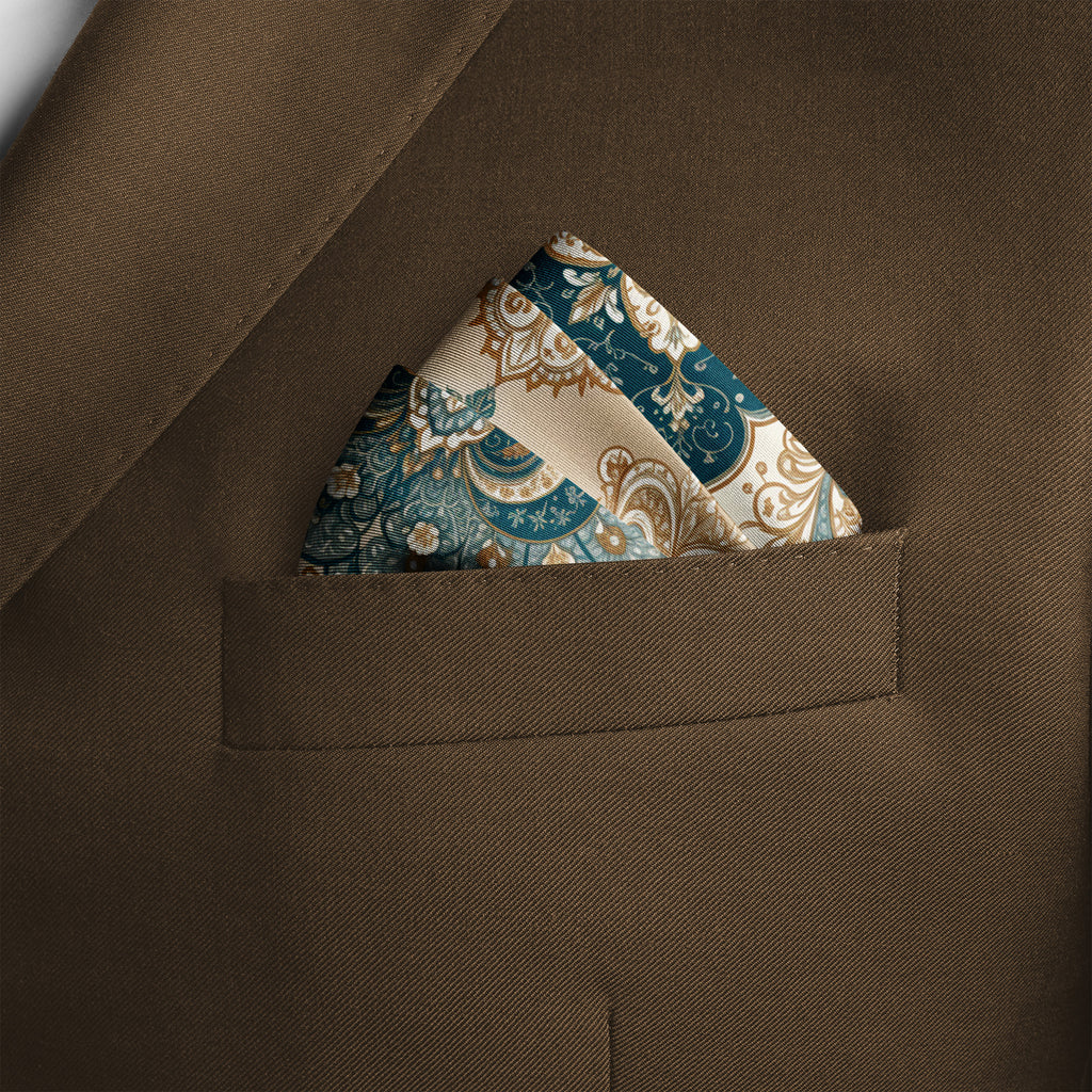 PERSIAN PAISLEY SILK POCKET SQUARE
