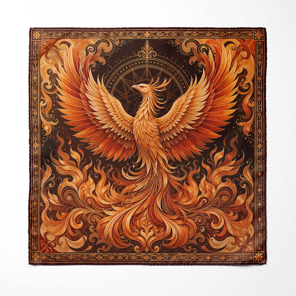 PHOENIX EMBER SILK POCKET SQUARE