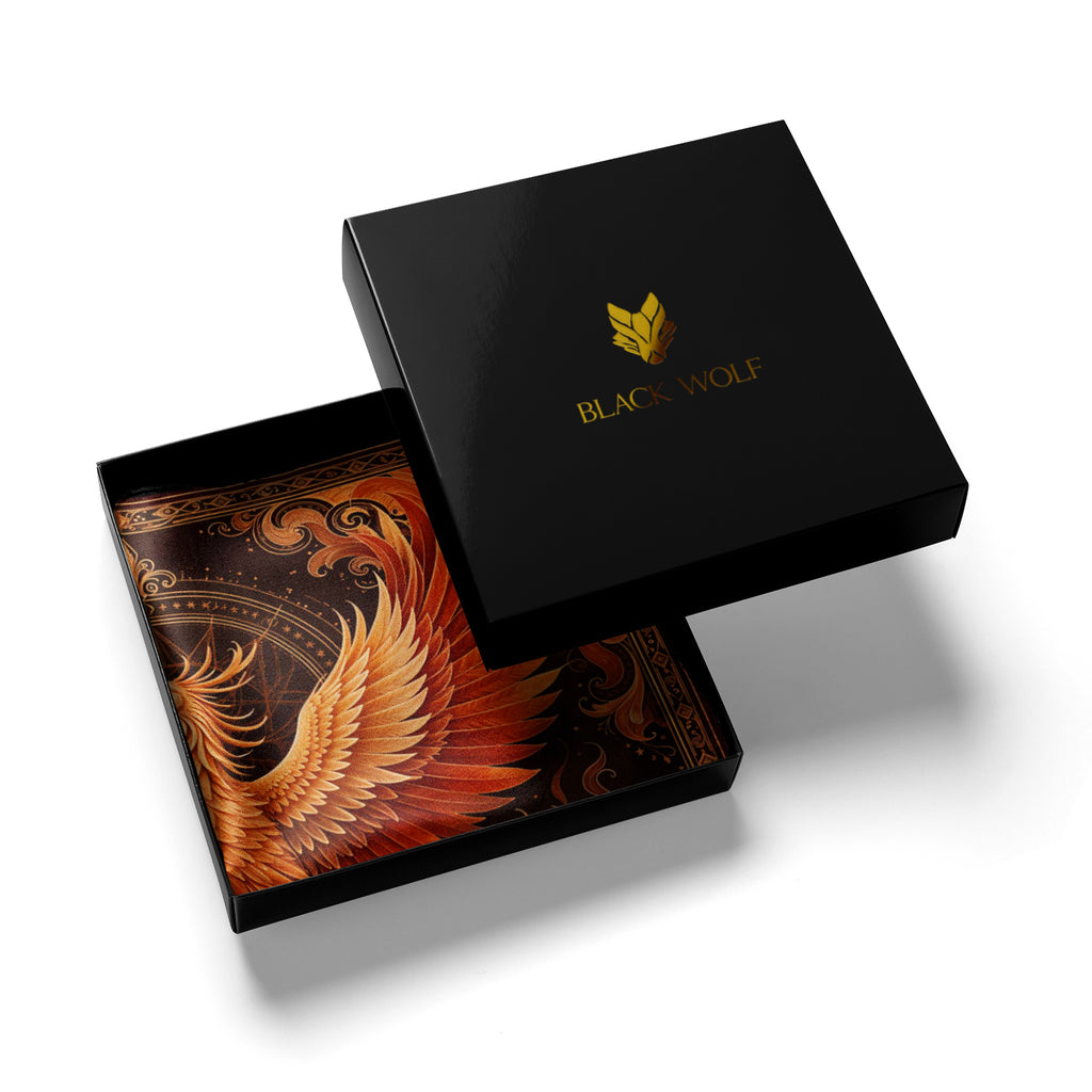 PHOENIX EMBER SILK POCKET SQUARE