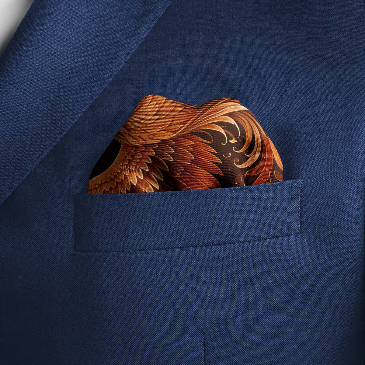 PHOENIX EMBER SILK POCKET SQUARE