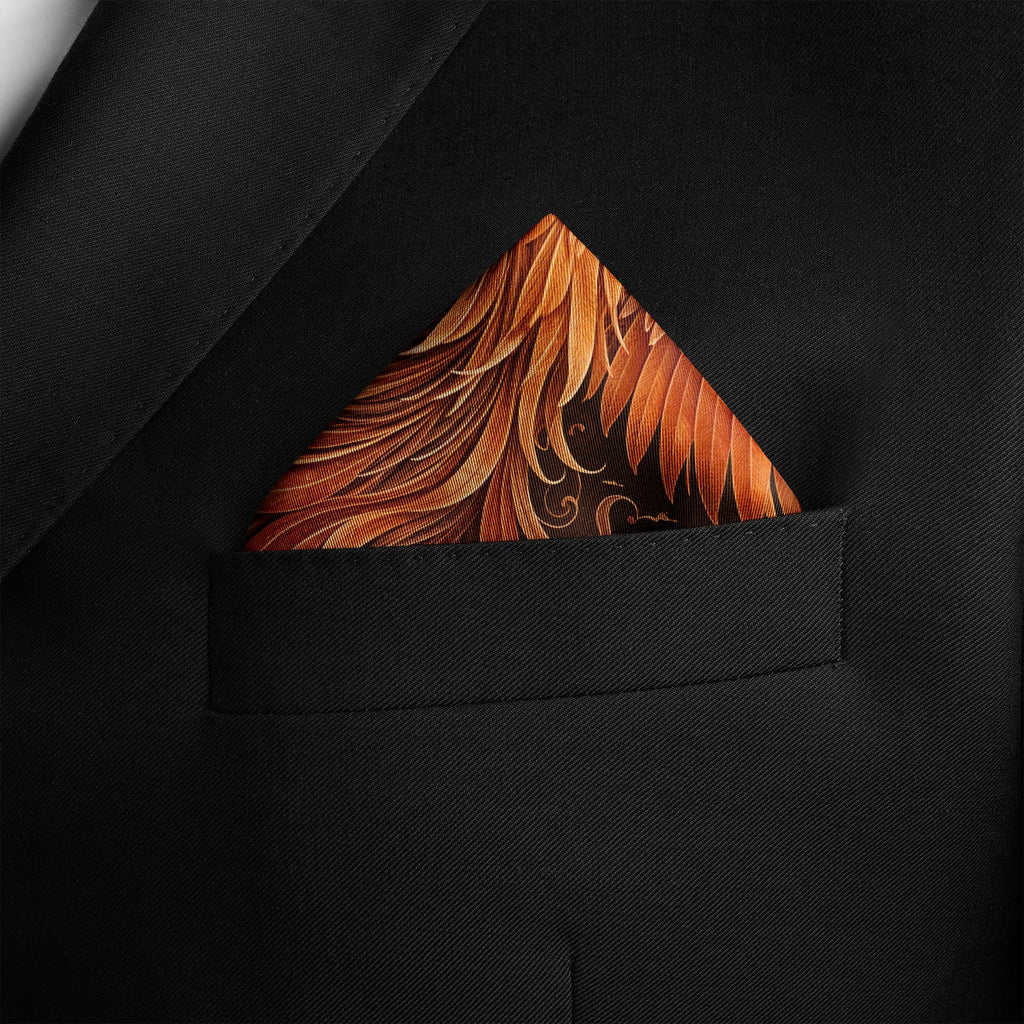 PHOENIX EMBER SILK POCKET SQUARE
