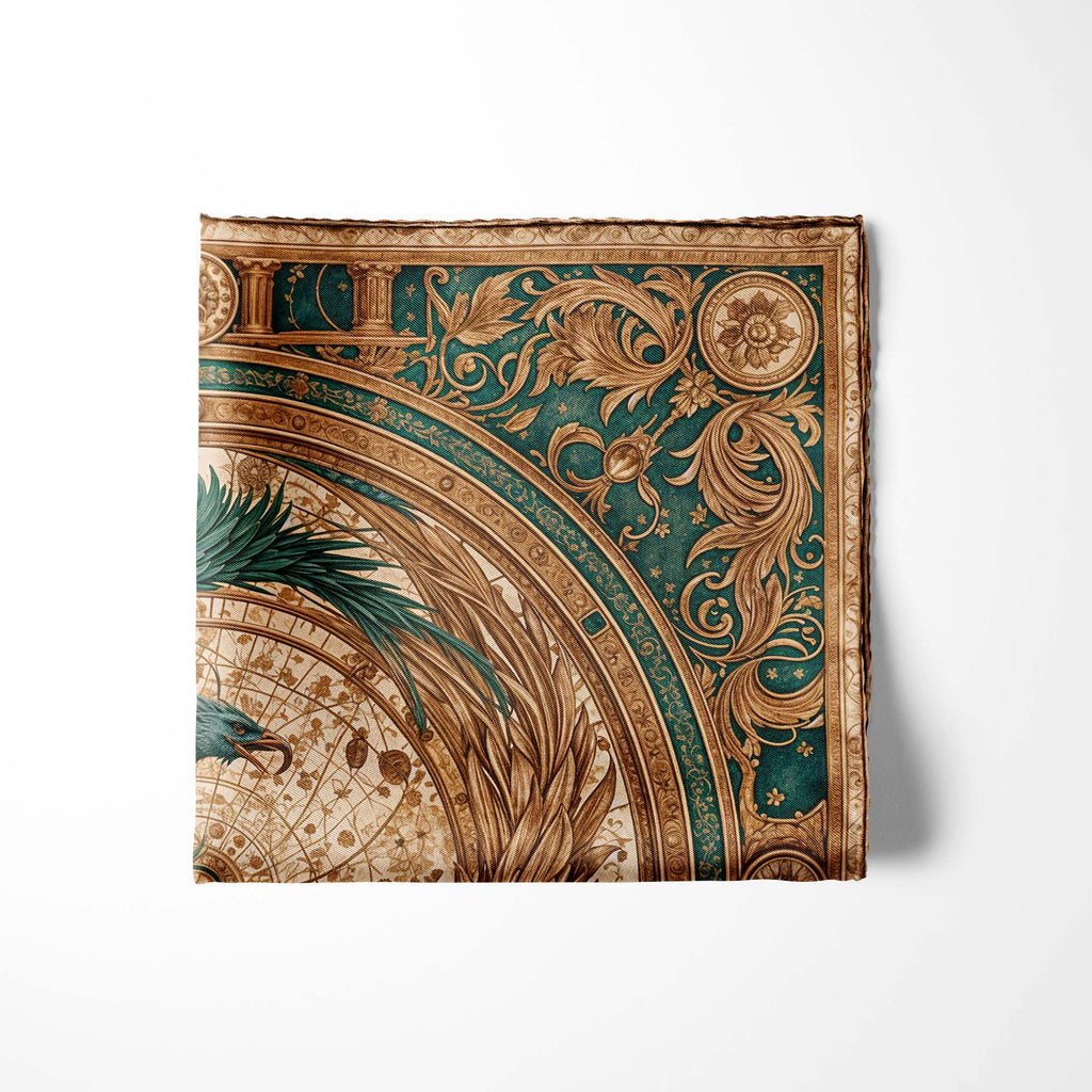 PHOENIX ORBIT SILK POCKET SQUARE