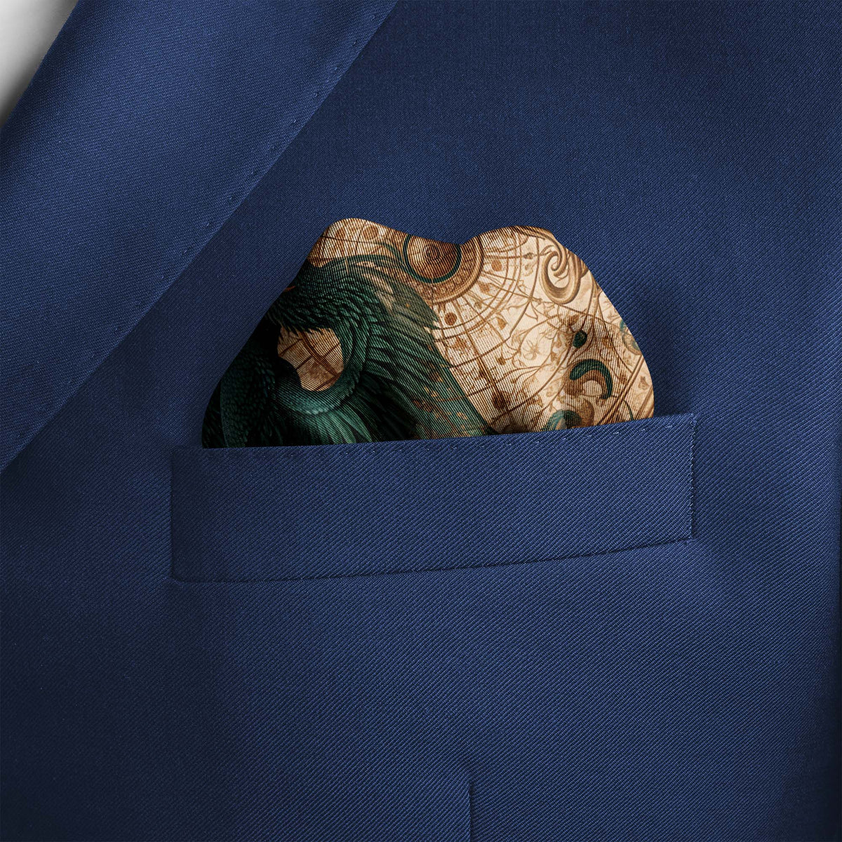PHOENIX ORBIT SILK POCKET SQUARE