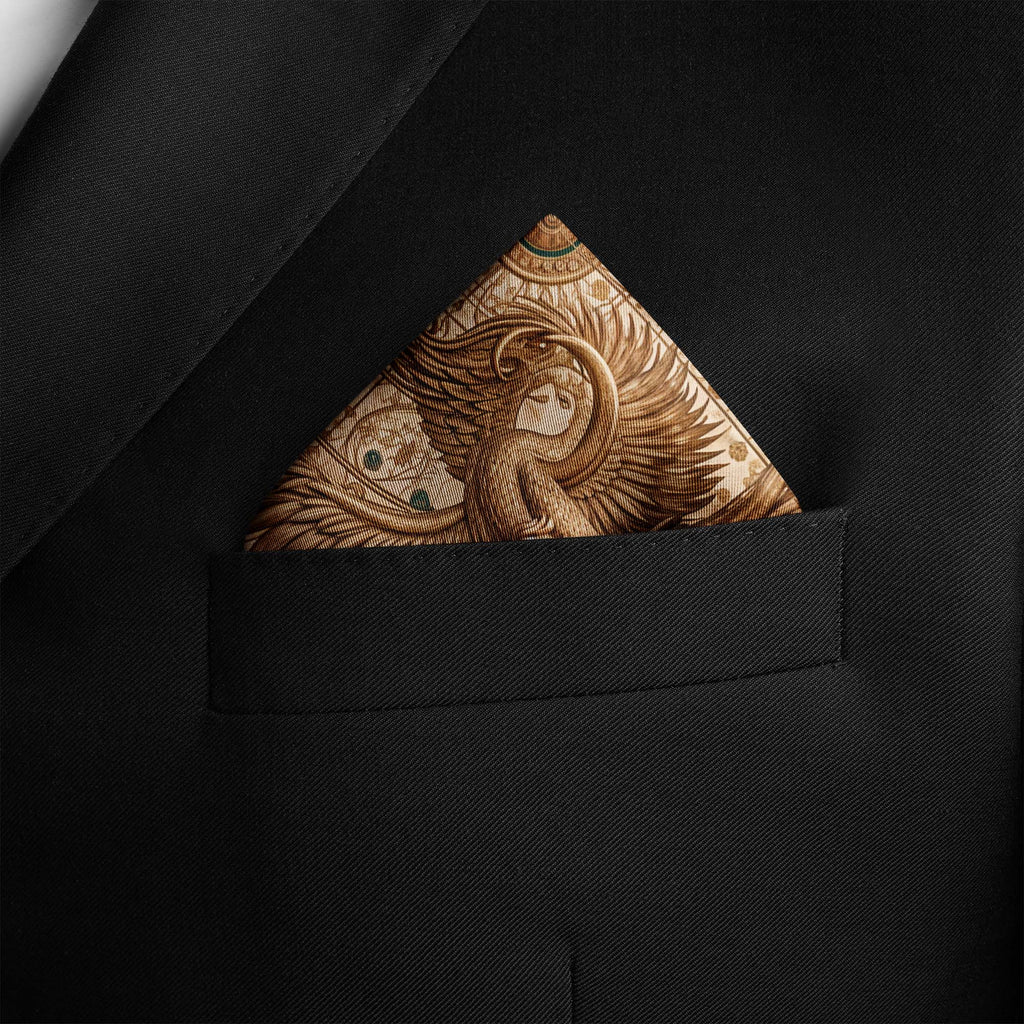 PHOENIX ORBIT SILK POCKET SQUARE