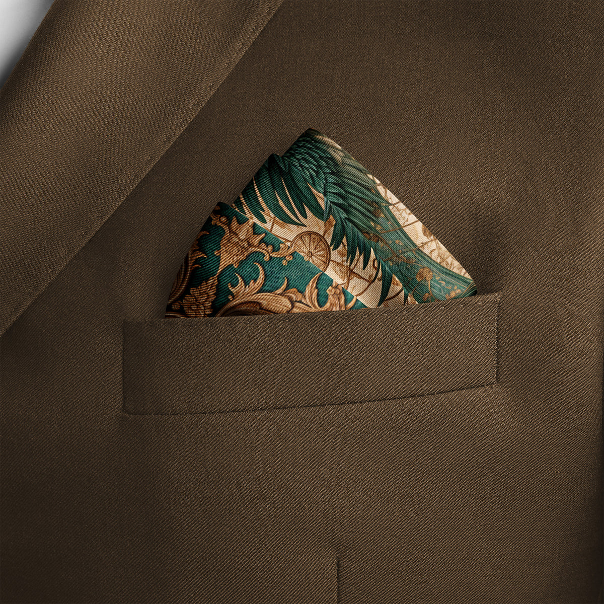 PHOENIX ORBIT SILK POCKET SQUARE