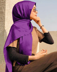 SOLID PURPLE SILK WOMEN HIJAB – PREMIUM COLLECTION