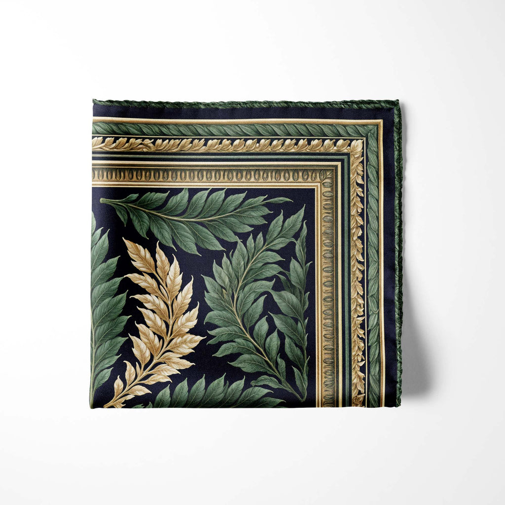 REGAL FERN SILK POCKET SQUARE