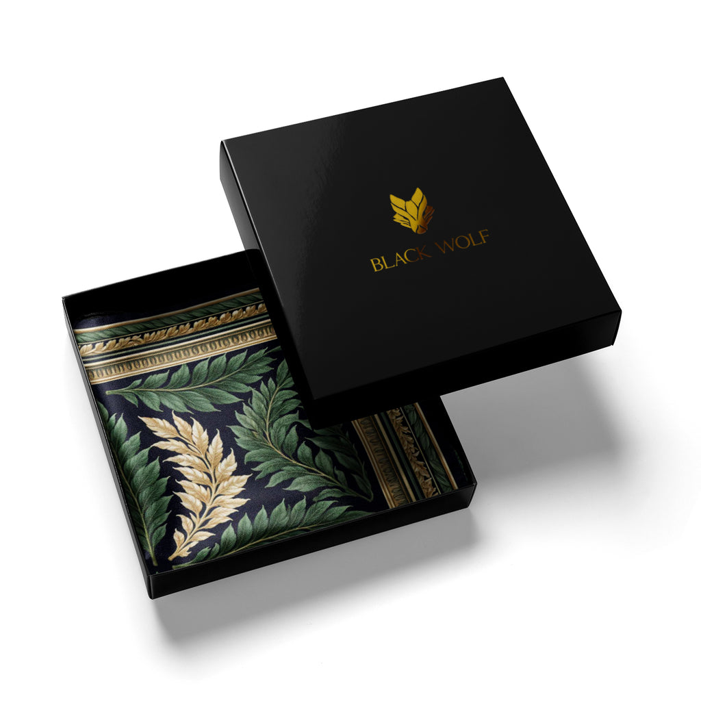REGAL FERN SILK POCKET SQUARE