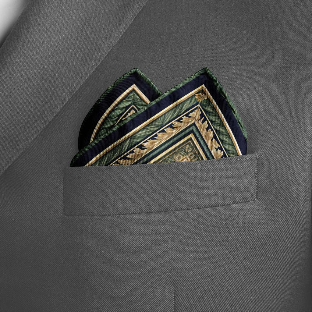 REGAL FERN SILK POCKET SQUARE