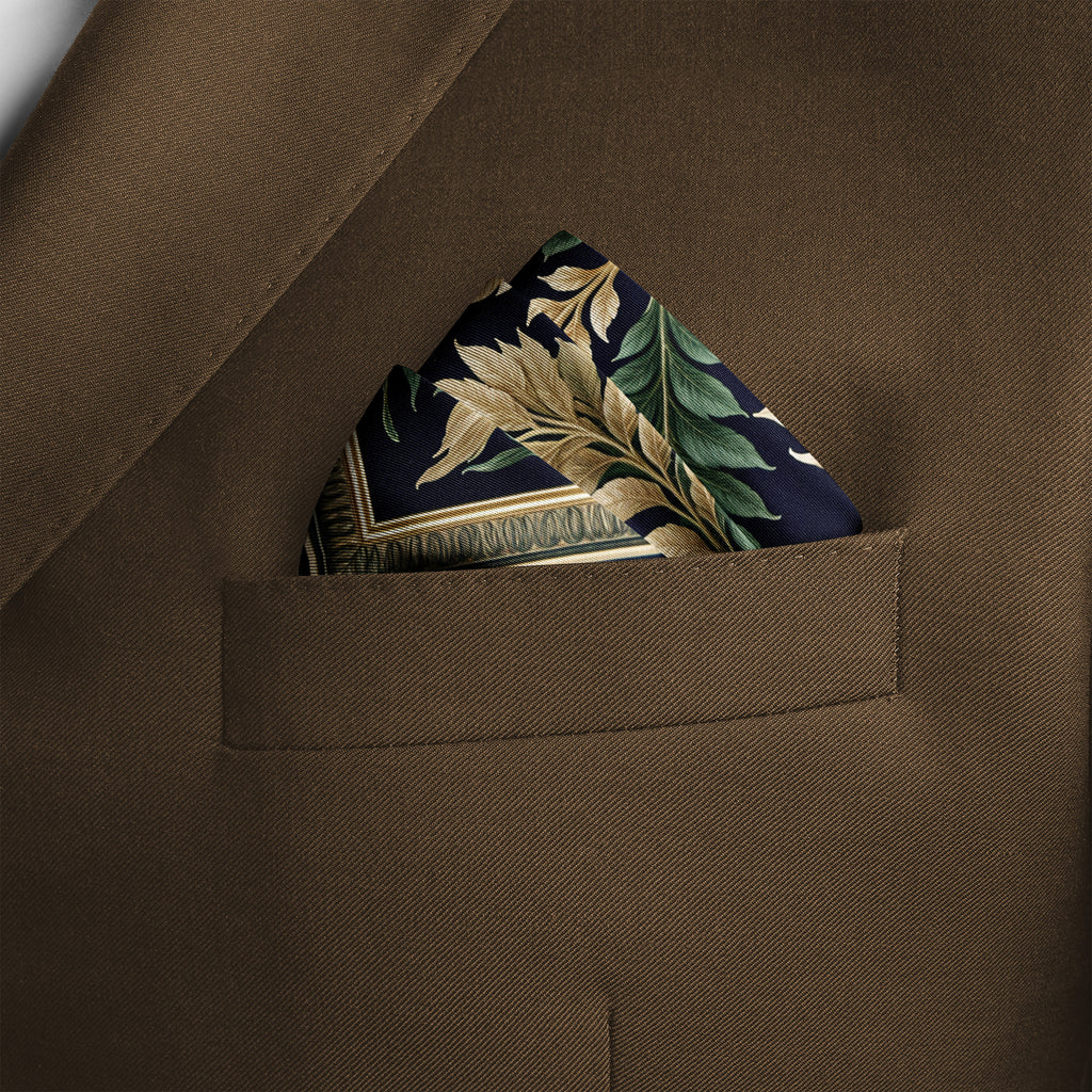 REGAL FERN SILK POCKET SQUARE