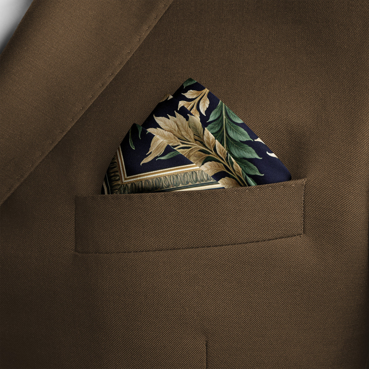 REGAL FERN SILK POCKET SQUARE