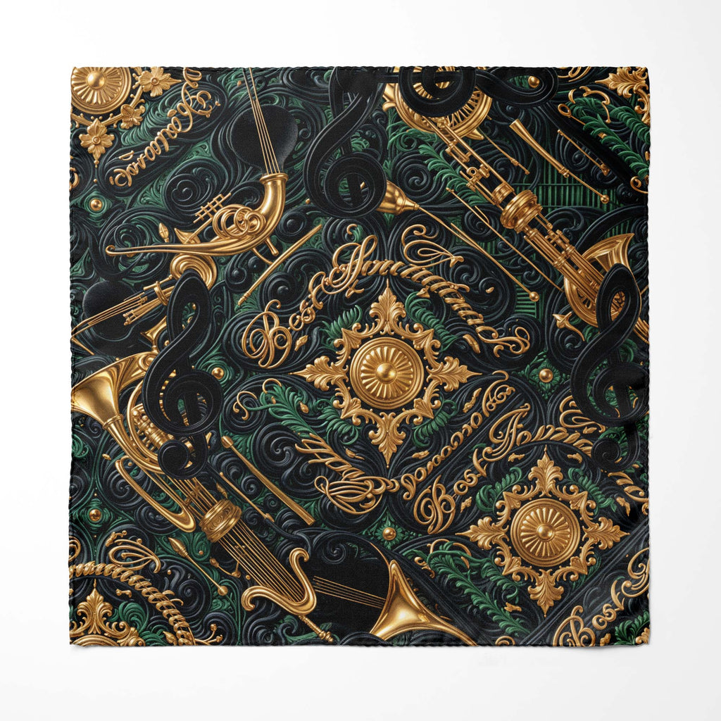 RHAPSODY NOIR SILK POCKET SQUARE