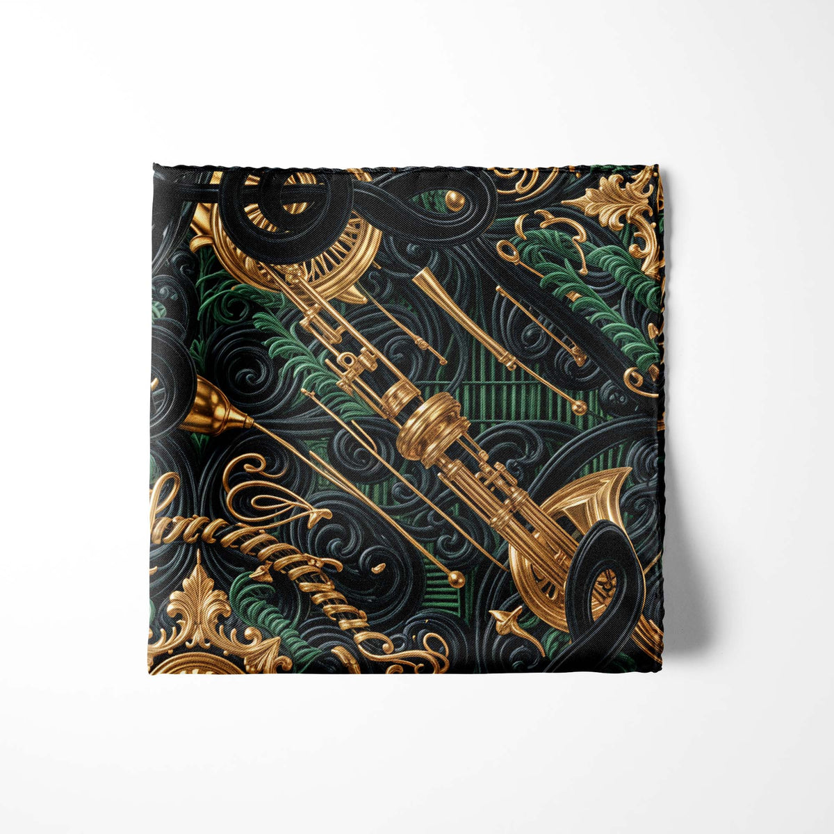 RHAPSODY NOIR SILK POCKET SQUARE