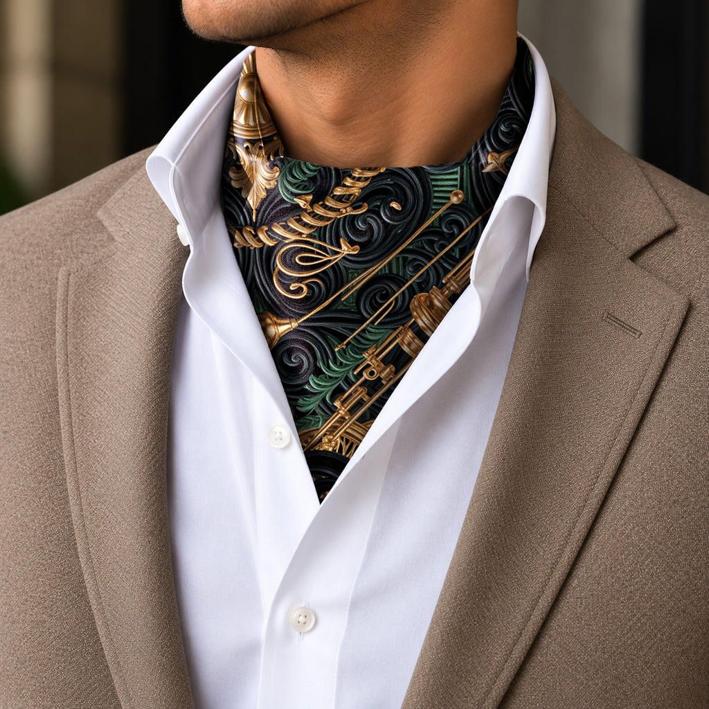 RHAPSODY NOIR SILK ASCOT – PREMIUM COLLECTION