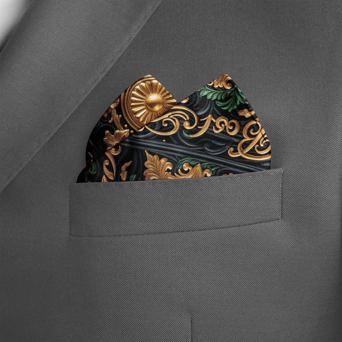 RHAPSODY NOIR SILK POCKET SQUARE