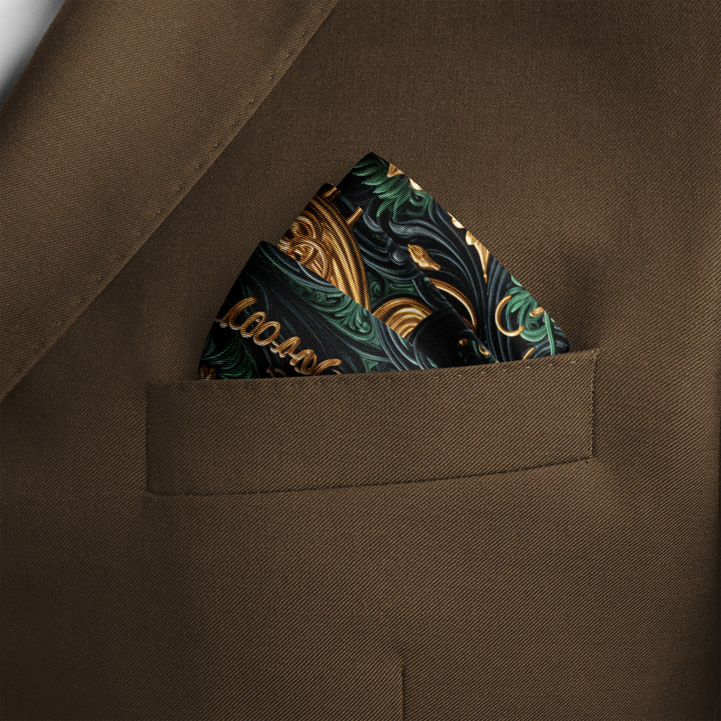 RHAPSODY NOIR SILK POCKET SQUARE