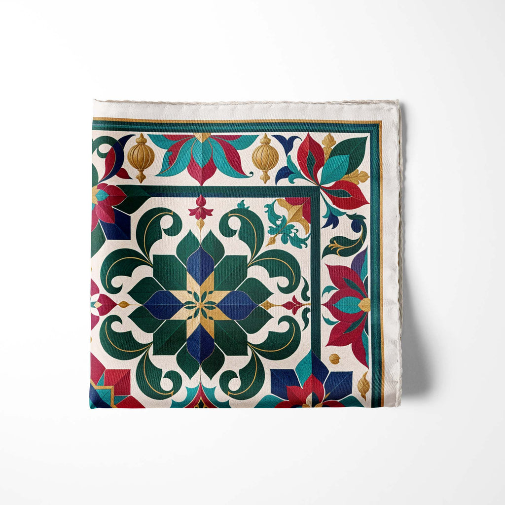 ROYAL ANDALUSIA SILK POCKET SQUARE