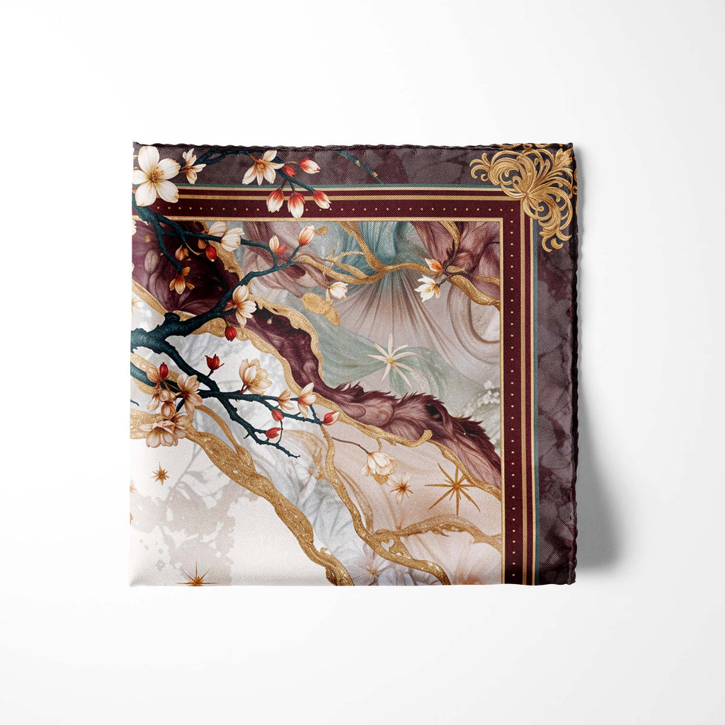 ROYAL MAGNOLIA SILK POCKET SQUARE