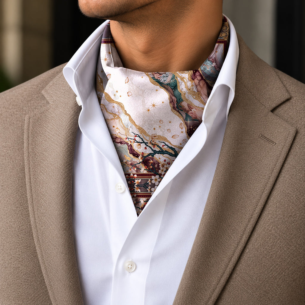 ROYAL MAGNOLIA SILK ASCOT – PREMIUM COLLECTION