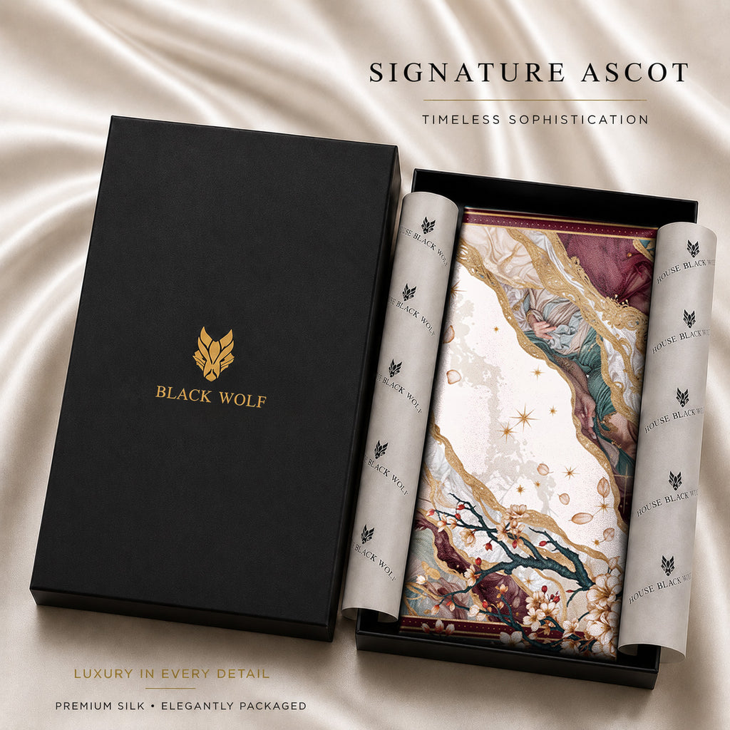 ROYAL MAGNOLIA SILK ASCOT – PREMIUM COLLECTION