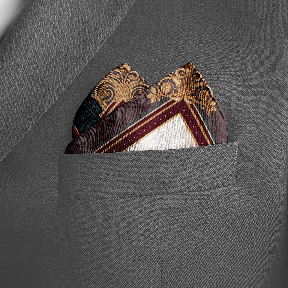ROYAL MAGNOLIA SILK POCKET SQUARE