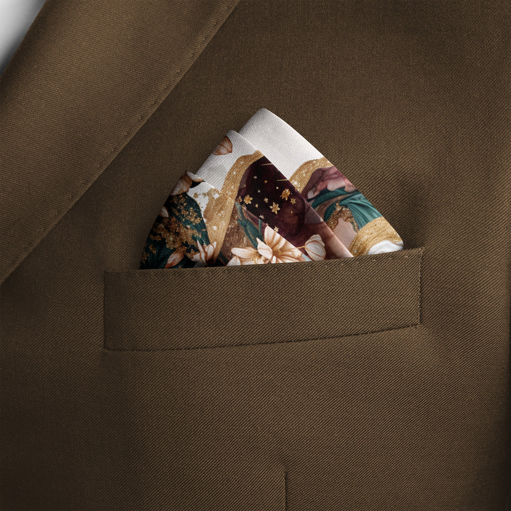 ROYAL MAGNOLIA SILK POCKET SQUARE