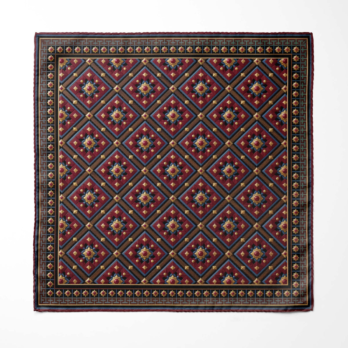 ROYAL MOSAIC SILK POCKET SQUARE