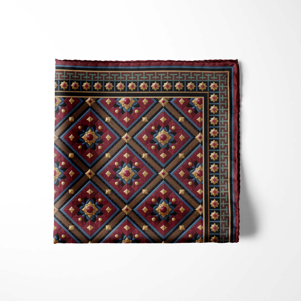 ROYAL MOSAIC SILK POCKET SQUARE