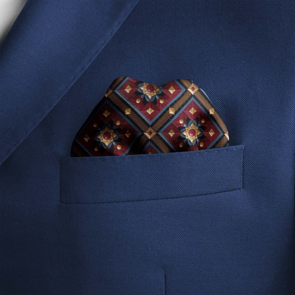 ROYAL MOSAIC SILK POCKET SQUARE