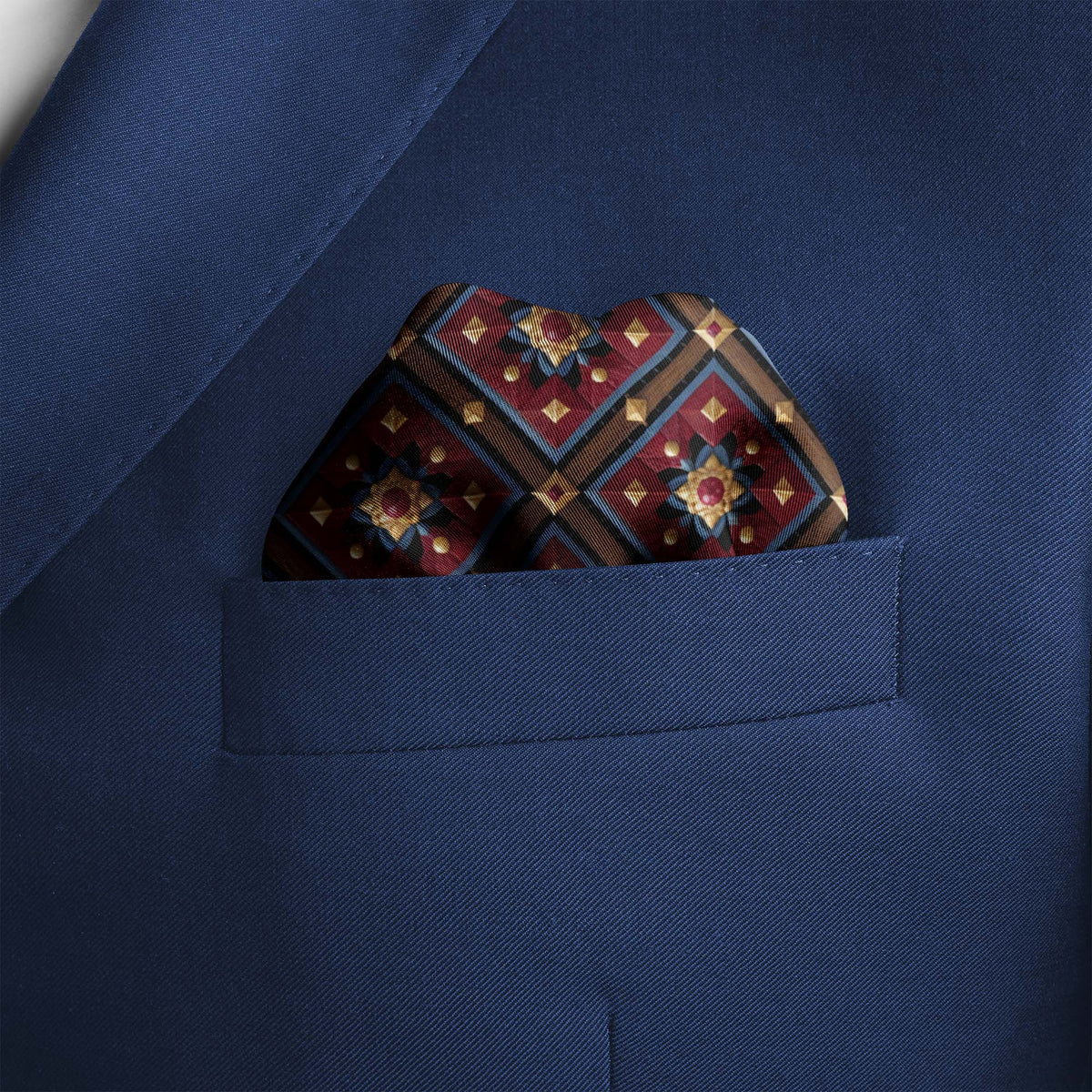 ROYAL MOSAIC SILK POCKET SQUARE