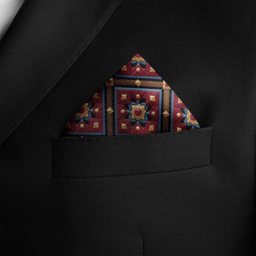 ROYAL MOSAIC SILK POCKET SQUARE