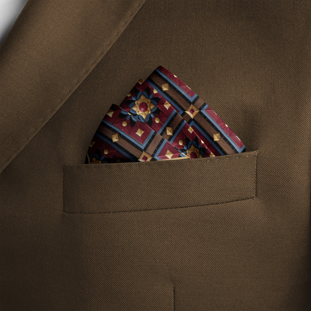 ROYAL MOSAIC SILK POCKET SQUARE