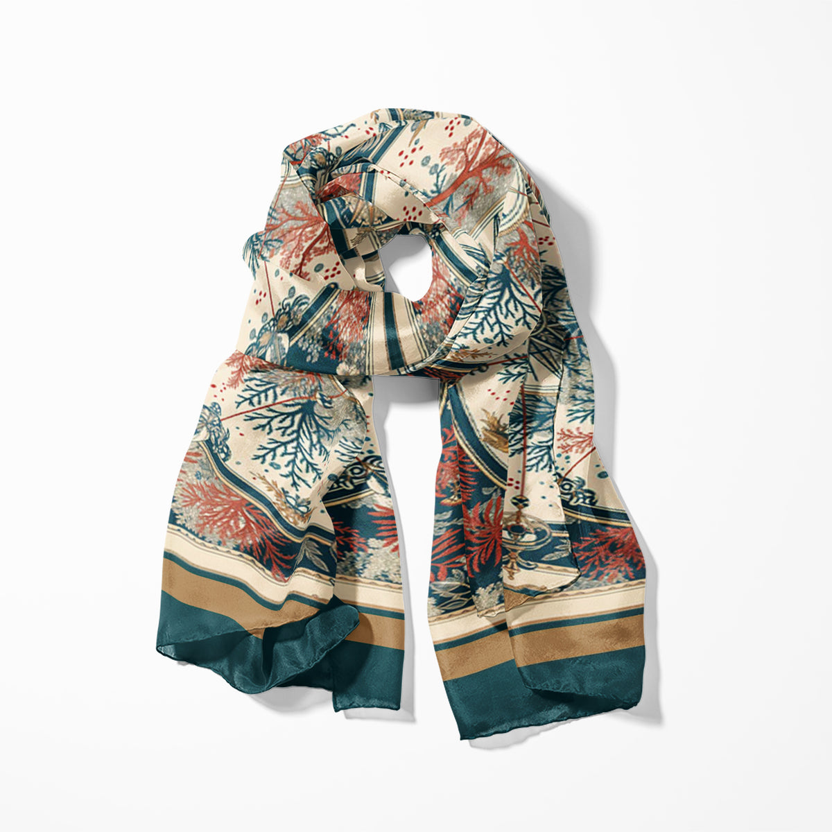 CORAL COMPASS GARDEN MEN SCARF - PREMIUM COLLECTION