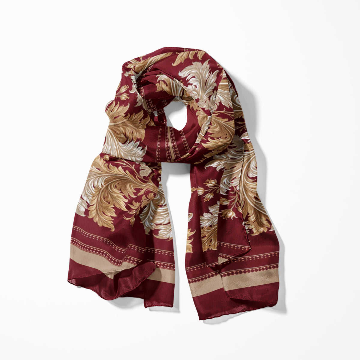 CRIMSON ACANTHUS MEN SCARF - PREMIUM COLLECTION