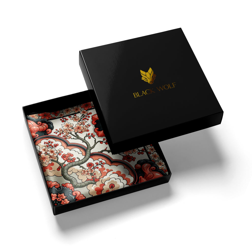 SAKURA MEDALLION SILK POCKET SQUARE