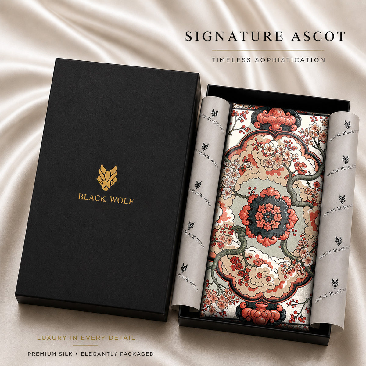 SAKURA MEDALLION SILK ASCOT – PREMIUM COLLECTION