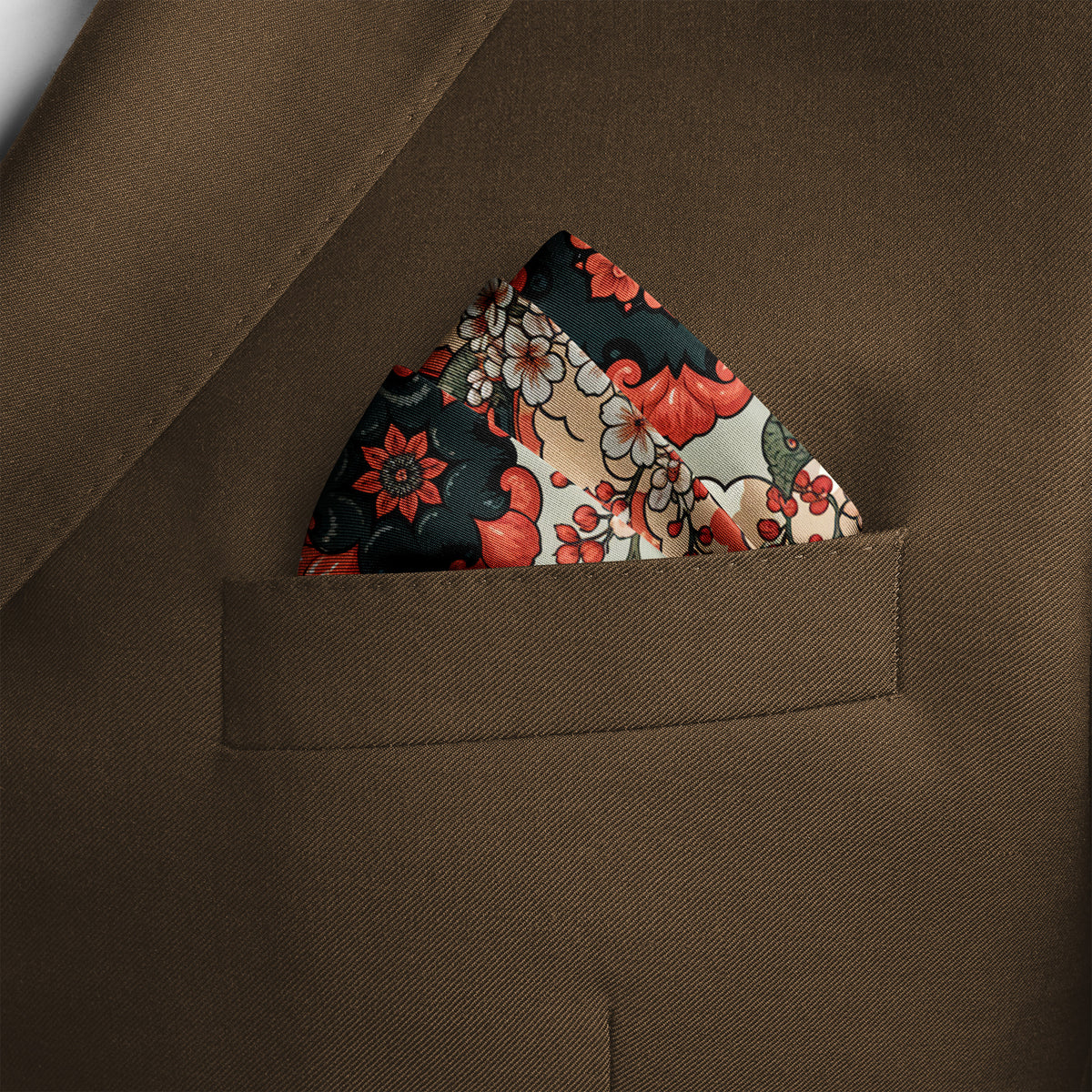 SAKURA MEDALLION SILK POCKET SQUARE