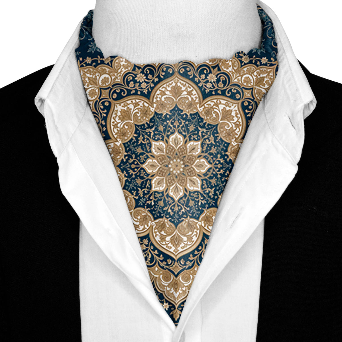SAPPHIRE MEDALLION SILK ASCOT – PREMIUM COLLECTION