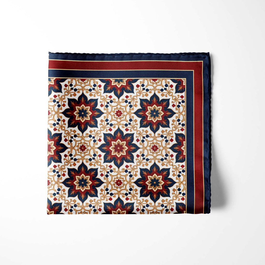 SAPPHIRE ROUGE SILK POCKET SQUARE